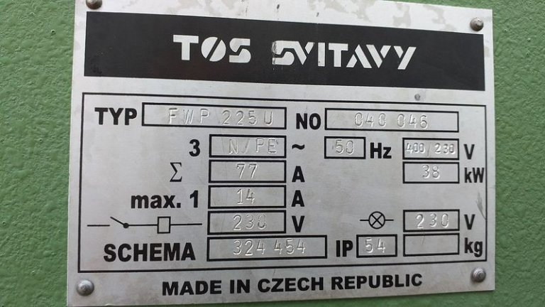 Strugarka czterostronna Tos Svitavy FWP 225 U 8